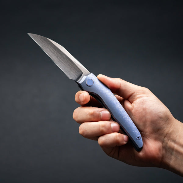 URBAN Nitroglide - Polished DLC Hand - Rubbed Magnacut w/ Blurple Anodized Stonewash Titanium - URBAN EDC®