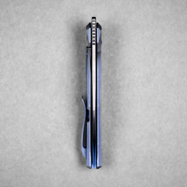 URBAN Nitroglide - Polished DLC Hand - Rubbed Magnacut w/ Blurple Anodized Stonewash Titanium - URBAN EDC®