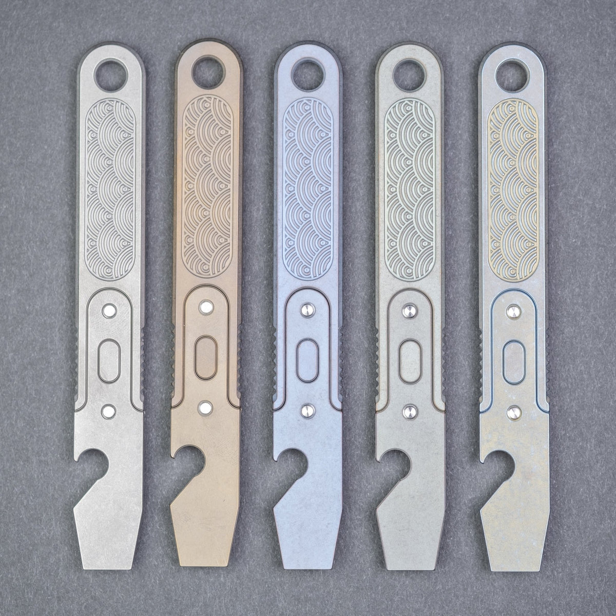 Ansø Knives Astra Prybar - Seigaiha Milled Titanium (Exclusive) - URBAN EDC®