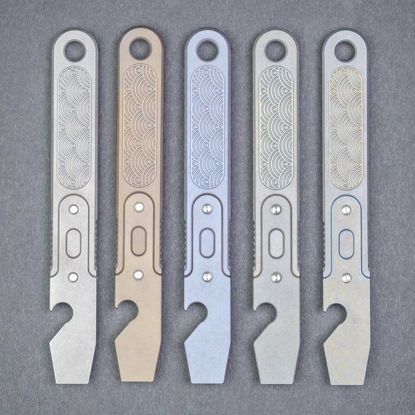Ansø Knives Astra Prybar - Seigaiha Milled Titanium (Exclusive) - URBAN EDC®