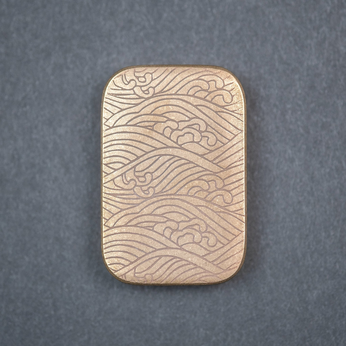 Ben Krein Worry Stone - Bronze w/ Seigaiha V2 Engraving (Exclusive) - URBAN EDC®