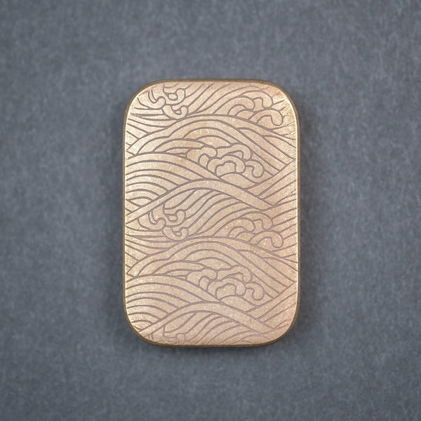 Ben Krein Worry Stone - Bronze w/ Seigaiha V2 Engraving (Exclusive) - URBAN EDC®