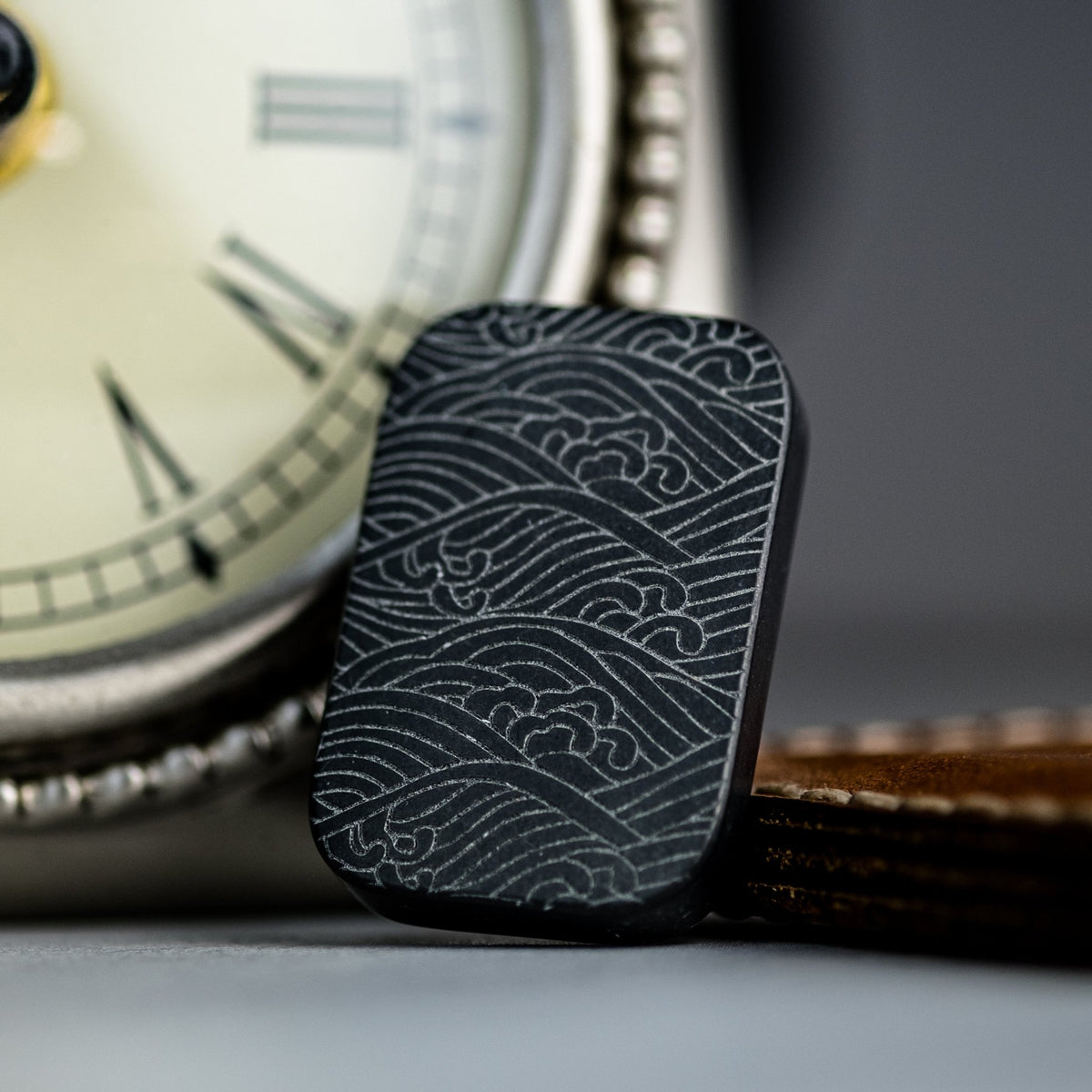 Ben Krein Worry Stone - Zirc w/ Seigaiha V2 Engraving (Exclusive) - URBAN EDC®