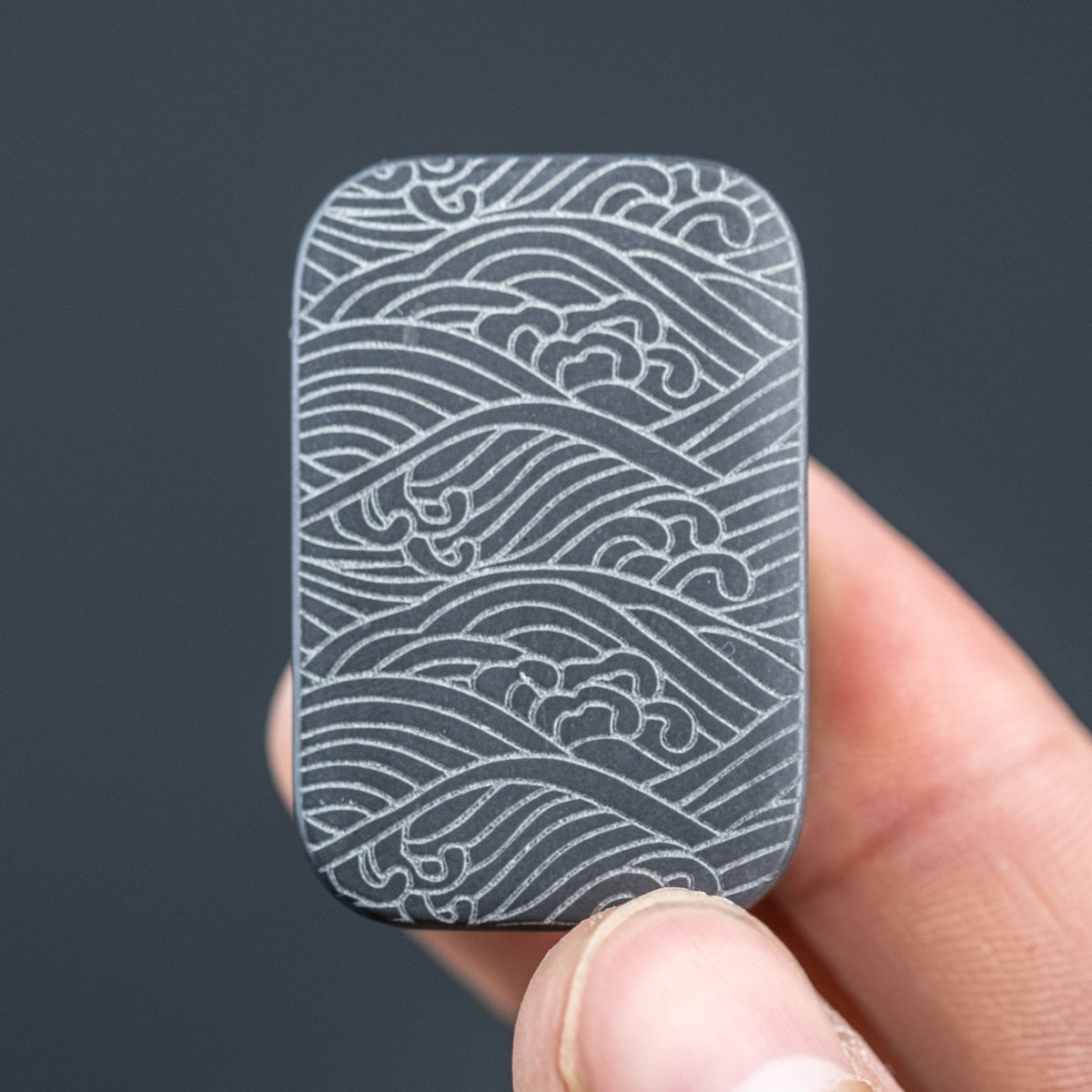 Ben Krein Worry Stone - Zirc w/ Seigaiha V2 Engraving (Exclusive) - URBAN EDC®