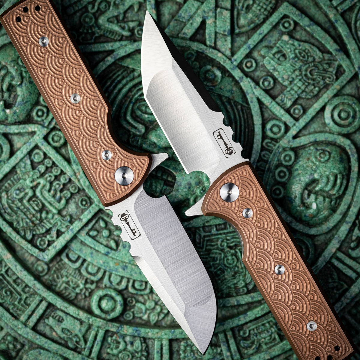 Chaves T.A.K Flipper - Seigaiha Engraved Copper (Exclusive) - URBAN EDC®