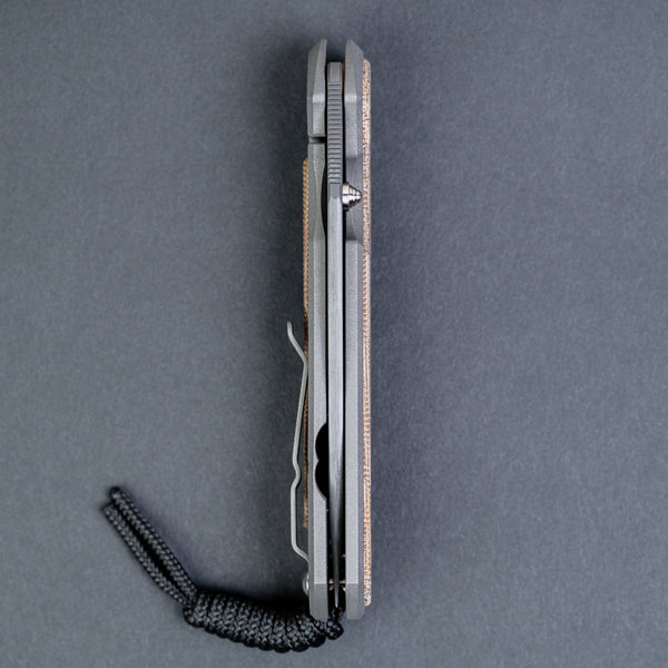 Chris Reeve Large Sebenza 31 Drop Point - Natural Micarta & Ladder Damascus - URBAN EDC®