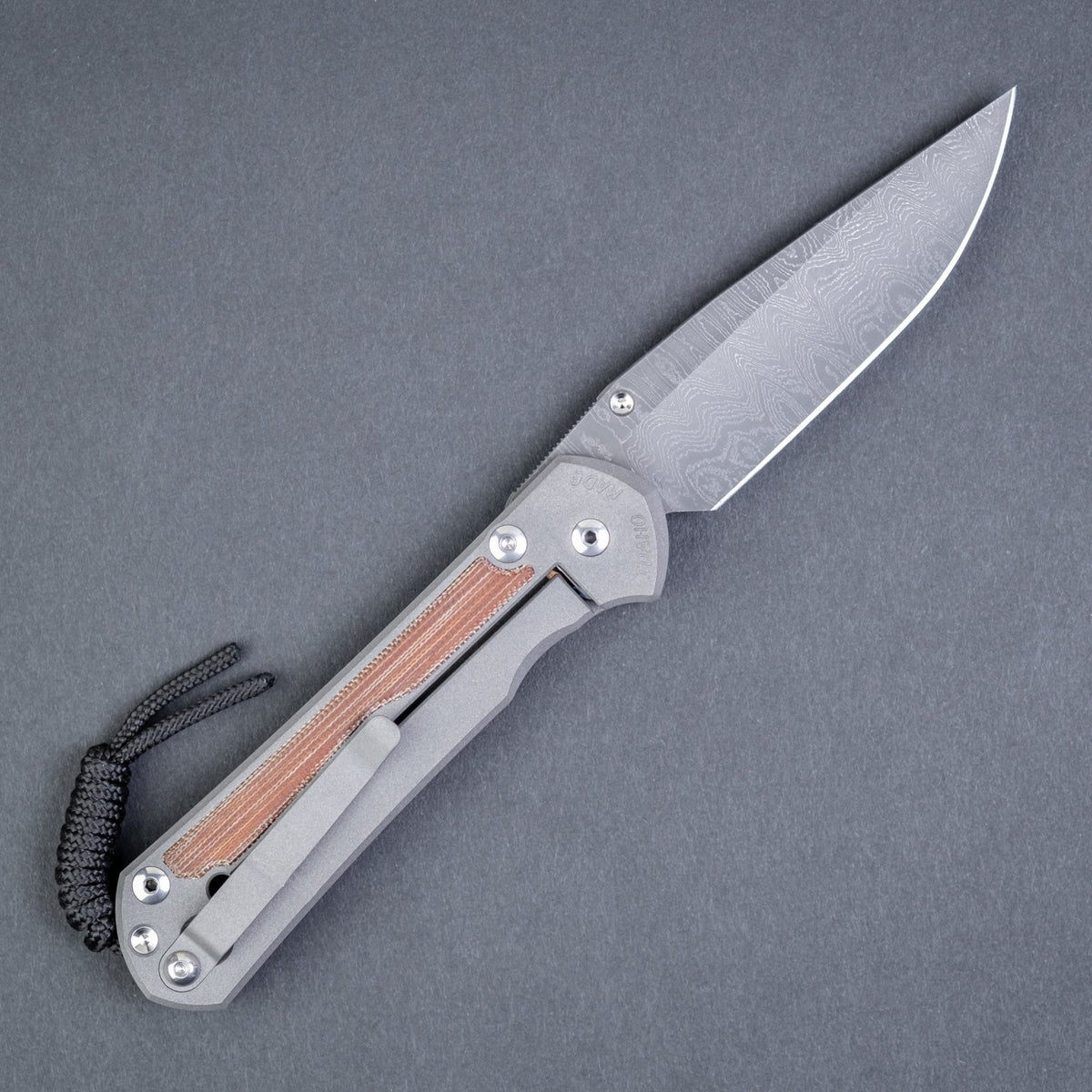 Chris Reeve Large Sebenza 31 Drop Point - Natural Micarta & Ladder Damascus - URBAN EDC®