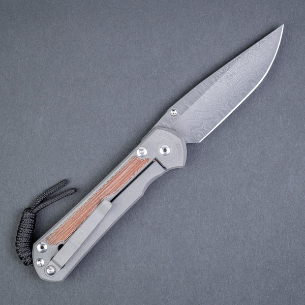 Chris Reeve Large Sebenza 31 Drop Point - Natural Micarta & Ladder Damascus - URBAN EDC®