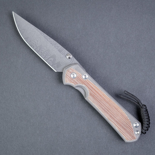 Chris Reeve Large Sebenza 31 Drop Point - Natural Micarta & Ladder Damascus - URBAN EDC®