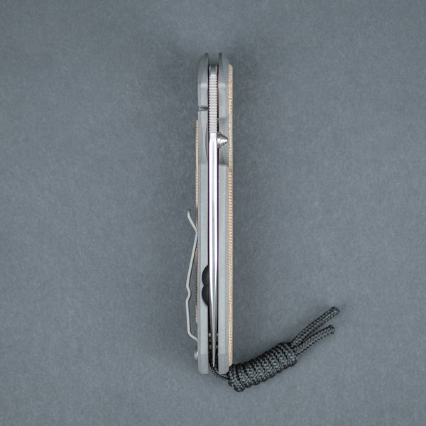 Chris Reeve Large Sebenza 31 - S45VN Drop Point Blade w/ Natural Micarta Inlay - URBAN EDC®