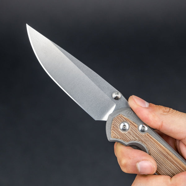 Chris Reeve Large Sebenza 31 - S45VN Drop Point Blade w/ Natural Micarta Inlay - URBAN EDC®