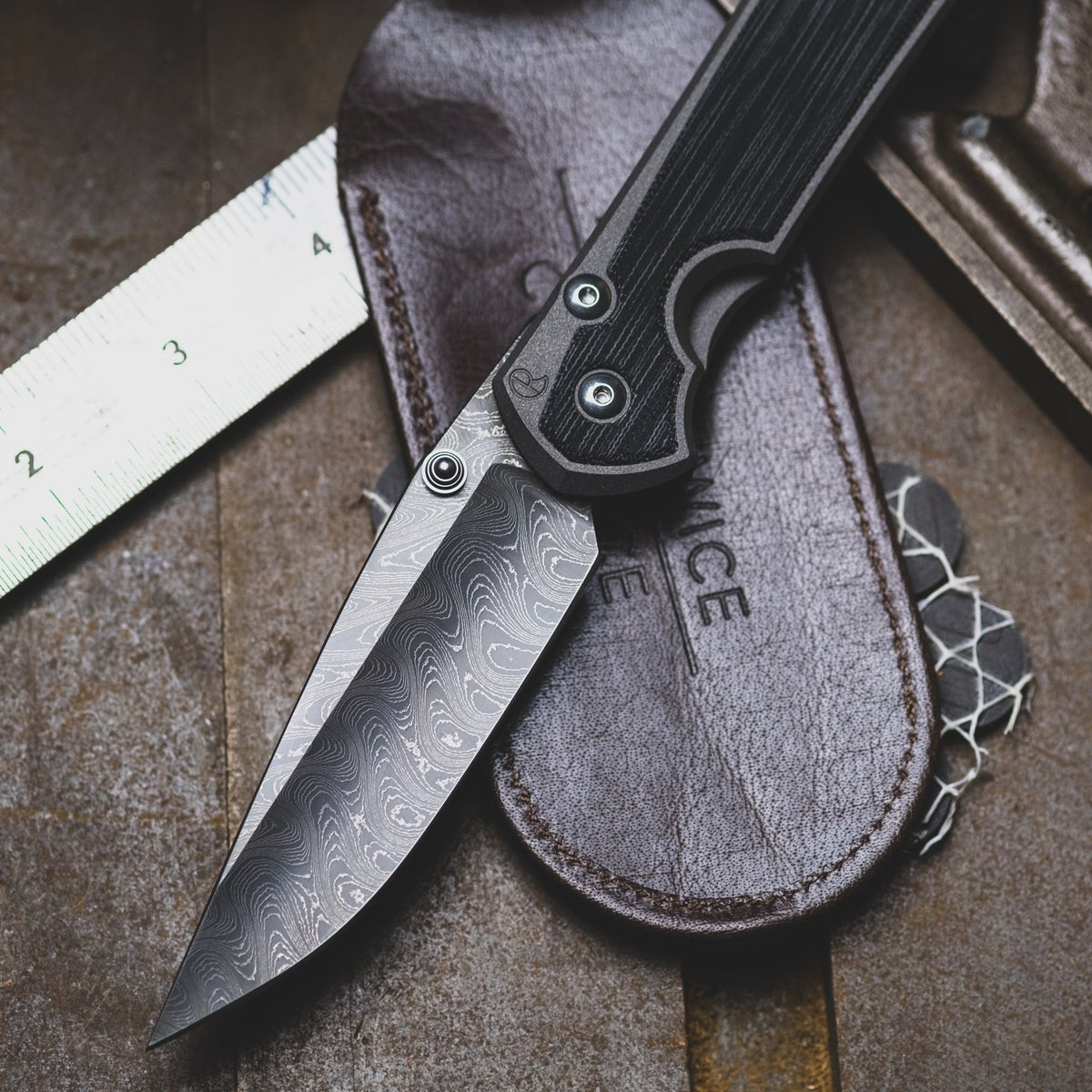 Chris Reeve Large Sebenza 31 w/ Black Micarta Inlay & Boomerang Damascus - URBAN EDC®