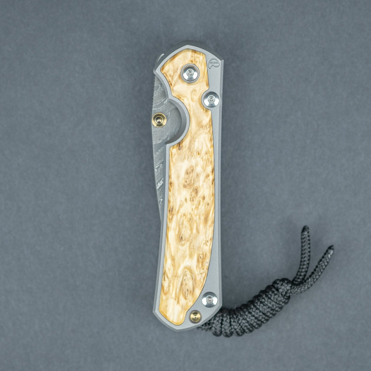 Chris Reeve Small Sebenza 31 - Boomerang Damascus Drop Point Blade w/ Box Elder Inlay - URBAN EDC®