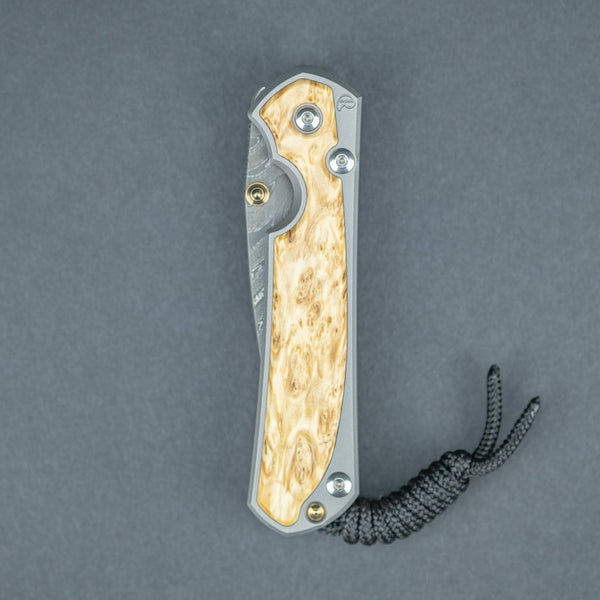 Chris Reeve Small Sebenza 31 - Boomerang Damascus Drop Point Blade w/ Box Elder Inlay - URBAN EDC®