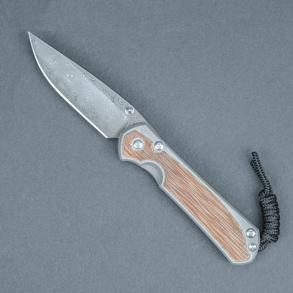 Chris Reeve Small Sebenza 31 - Raindrop Damascus w/ Natural Canvas Micarta Inlays - URBAN EDC®