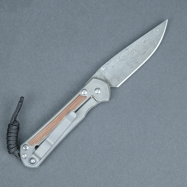 Chris Reeve Small Sebenza 31 - Raindrop Damascus w/ Natural Canvas Micarta Inlays - URBAN EDC®
