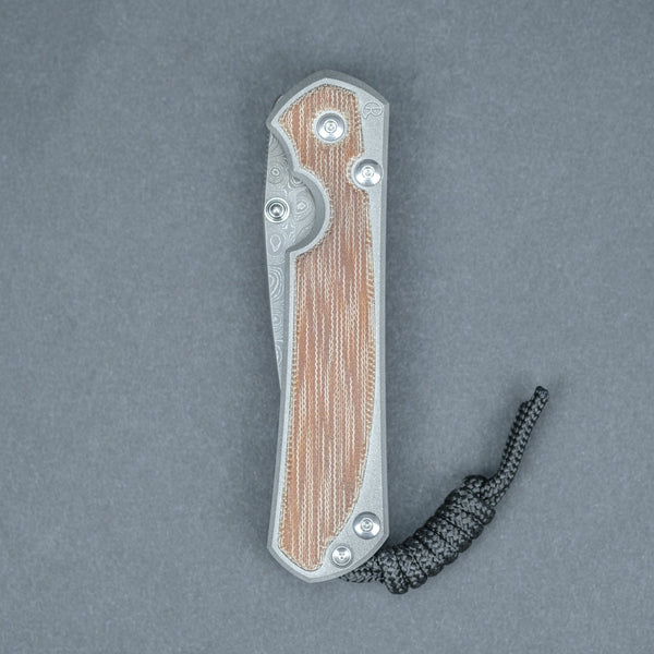 Chris Reeve Small Sebenza 31 - Raindrop Damascus w/ Natural Canvas Micarta Inlays - URBAN EDC®