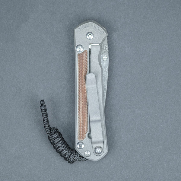 Chris Reeve Small Sebenza 31 - Raindrop Damascus w/ Natural Canvas Micarta Inlays - URBAN EDC®