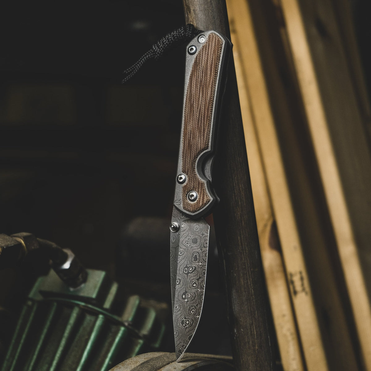 Chris Reeve Small Sebenza 31 - Raindrop Damascus w/ Natural Canvas Micarta Inlays - URBAN EDC®