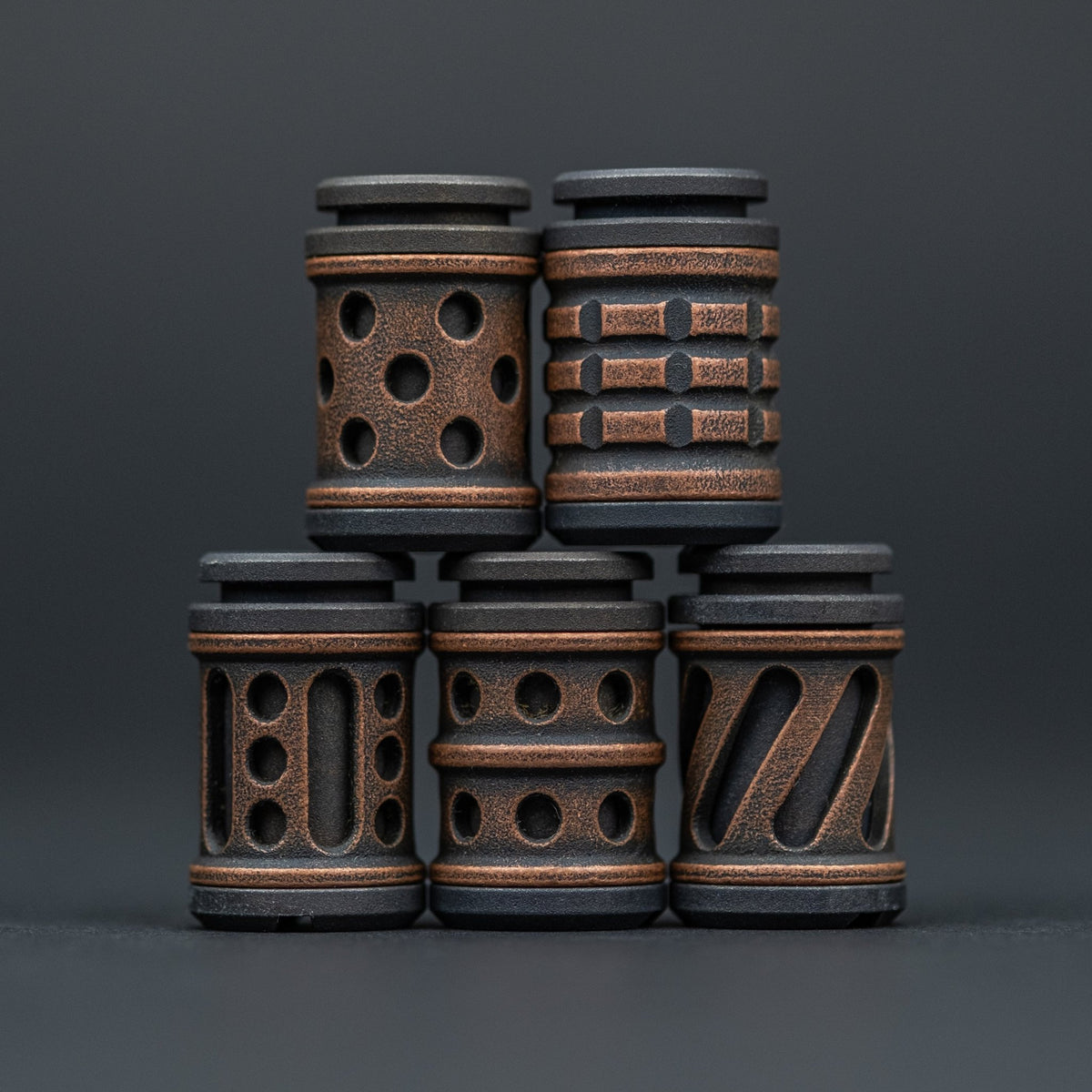 Combat Beads Full Sized Concealed Bead - Blackend Titanium w/ Aged Copper - URBAN EDC®