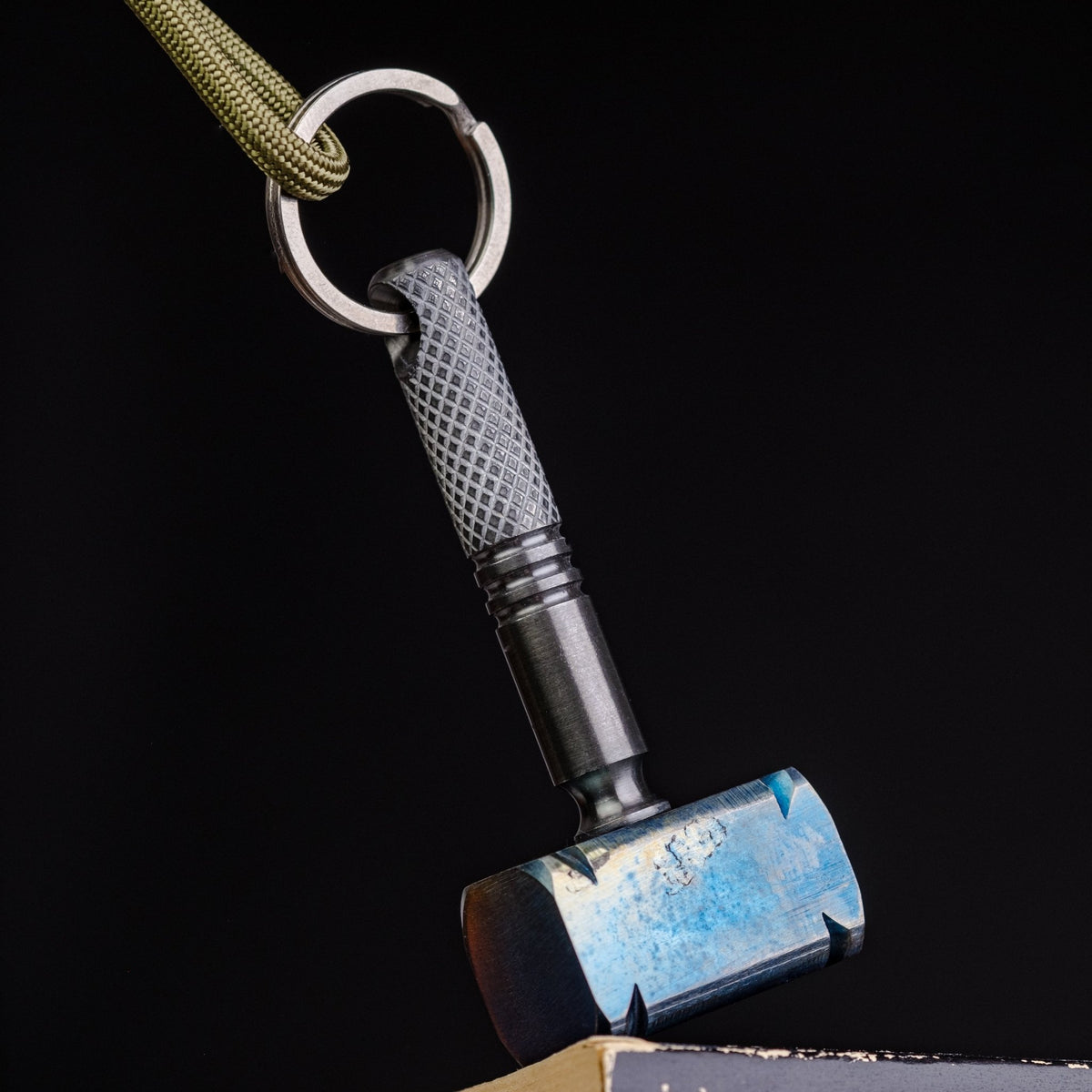 Ober Metal Works Square Head Hammer Keychain - Zirconium & Titanium - URBAN EDC®