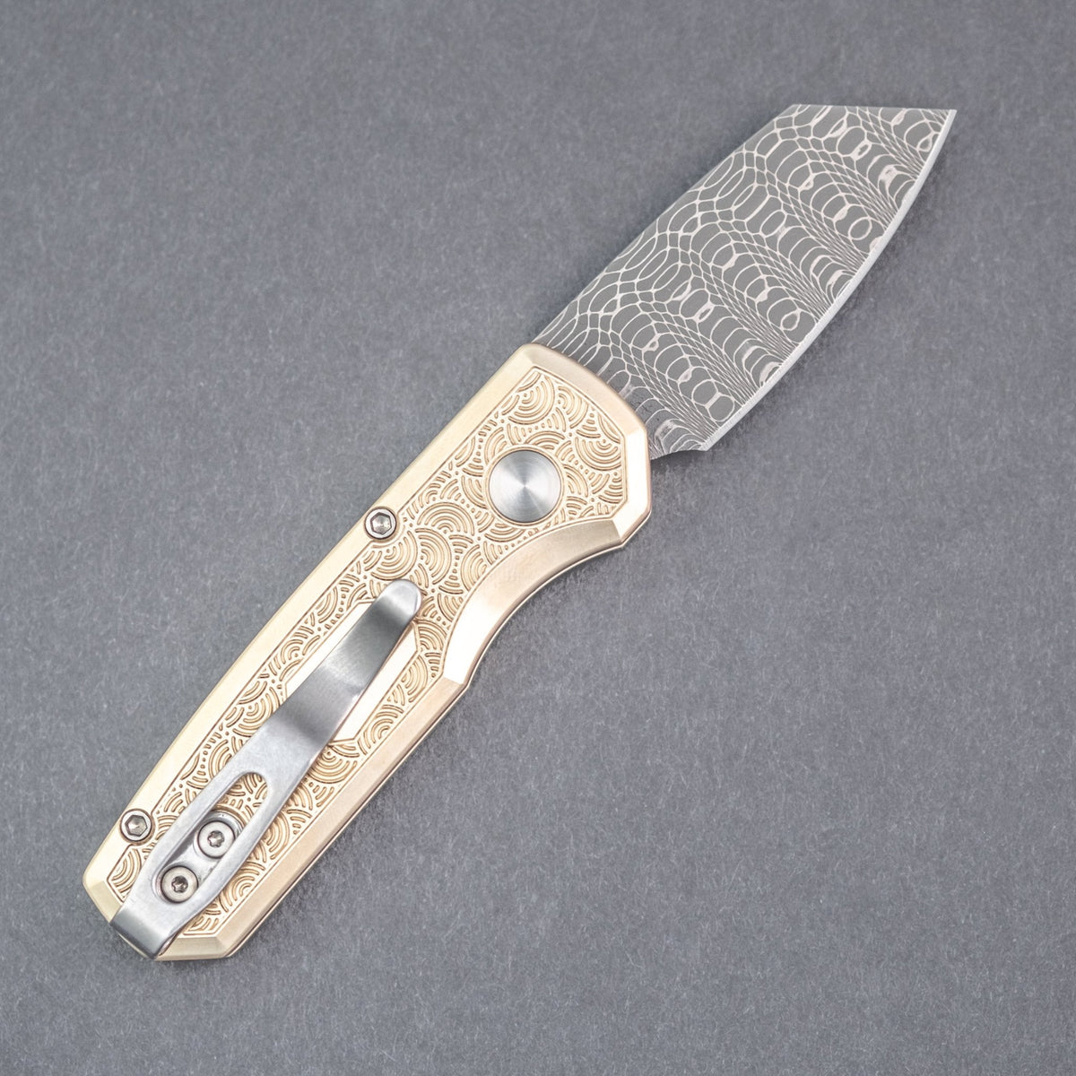 Pro - Tech Knives Seigaiha Runt 5 - Damascus & Bronze (Limited & Custom) - URBAN EDC®