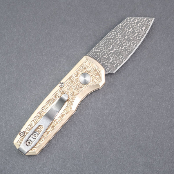 Pro - Tech Knives Seigaiha Runt 5 - Damascus & Bronze (Limited & Custom) - URBAN EDC®