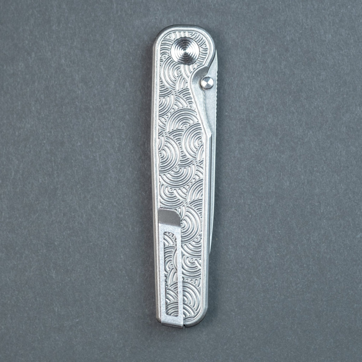 Tactile Knife Co. Rockwall Thumbstud - Modern - Seigaiha Engraved Titanium (Exclusive) - URBAN EDC®
