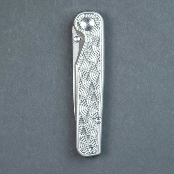 Tactile Knife Co. Rockwall Thumbstud - Modern - Seigaiha Engraved Titanium (Exclusive) - URBAN EDC®
