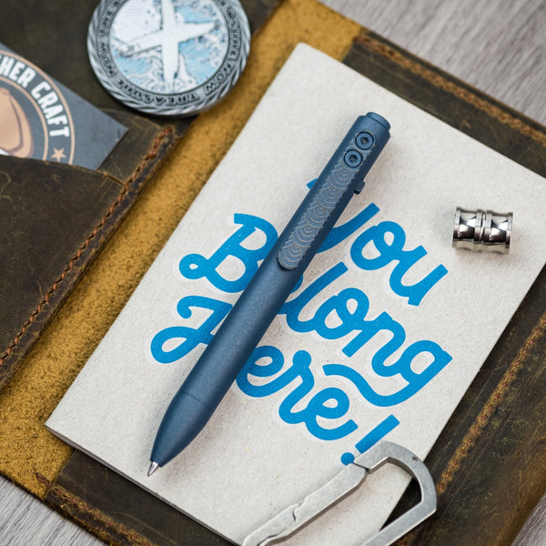 Tactile Turn Side Click Mini Pen - Seigaiha Side Click Mini Pen Titanium - URBAN EDC®
