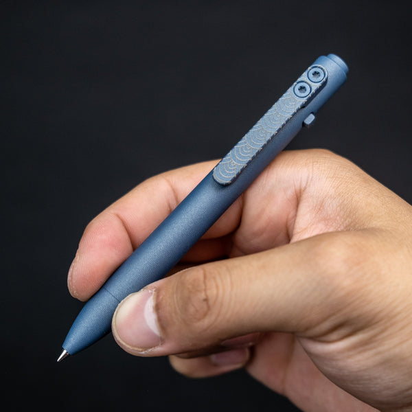 Tactile Turn Side Click Mini Pen - Seigaiha Side Click Mini Pen Titanium - URBAN EDC®