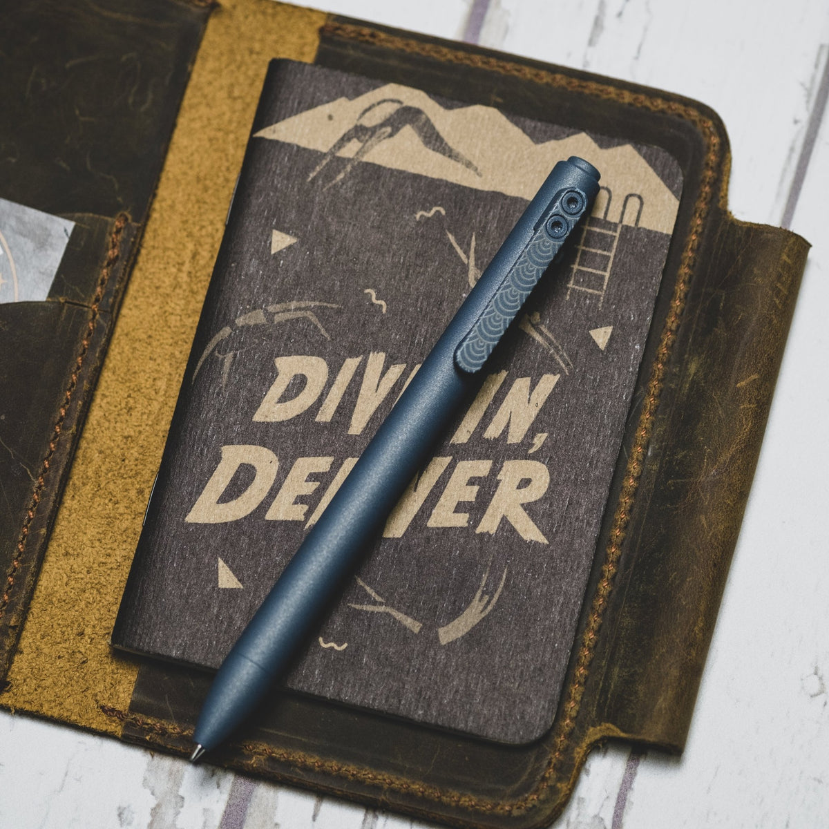 Tactile Turn Side Click Standard Pen - Seigaiha Cerakoted Titanium - URBAN EDC®