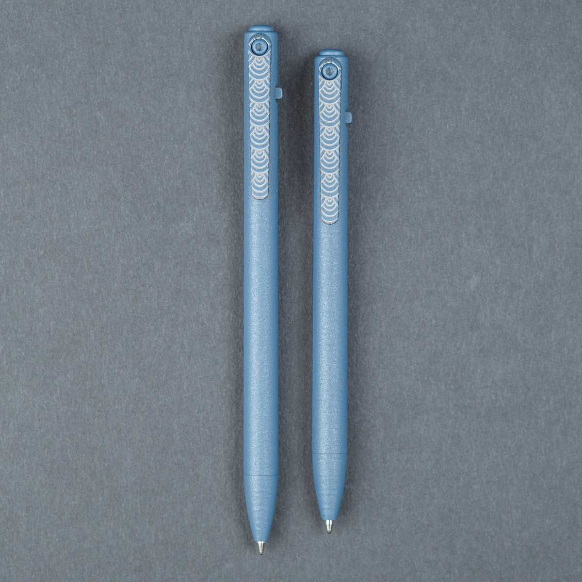 Tactile Turn Slim Side Click Pen - Seigaiha Cerakoted Titanium - URBAN EDC®