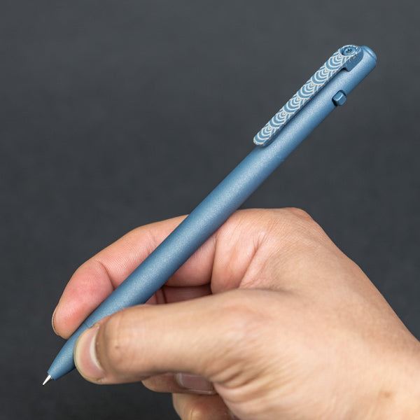 Tactile Turn Slim Side Click Pen - Seigaiha Cerakoted Titanium - URBAN EDC®