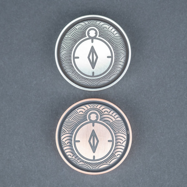 Umburry Mid - Size Haptic Coin - Compass & Wave Engraving (Exclusive) - URBAN EDC®