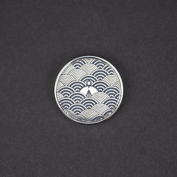 Umburry Super Click Haptic Coin with Seigaiha Motif - Titanium (Exclusive) - URBAN EDC®