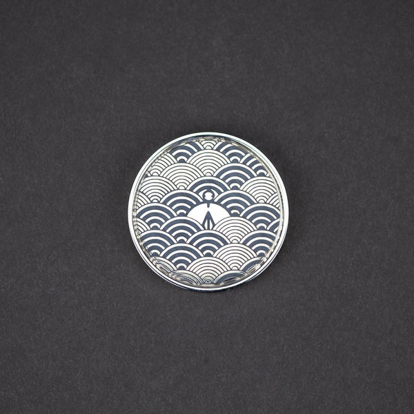 Umburry Super Click Haptic Coin with Seigaiha Motif - Titanium (Exclusive) - URBAN EDC®