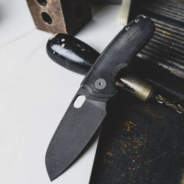 URBAN F5.5 - Black Micarta w/ Acid - Etched M390 Blade - URBAN EDC®