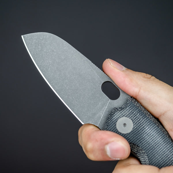 URBAN F5.5 - Black Micarta w/ Acid - Etched M390 Blade - URBAN EDC®