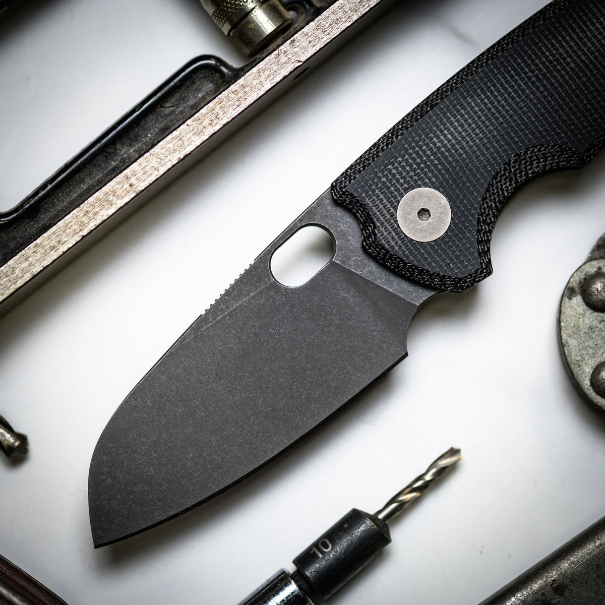 URBAN F5.5 - Black Micarta w/ Acid - Etched M390 Blade - URBAN EDC®