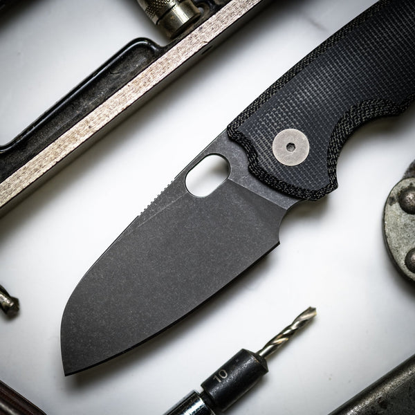 URBAN F5.5 - Black Micarta w/ Acid - Etched M390 Blade - URBAN EDC®