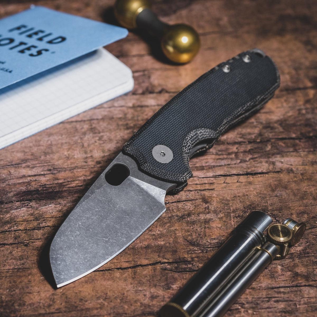 URBAN F5.5 - Blue Denim Micarta w/ Acid - Etched M390 - URBAN EDC®