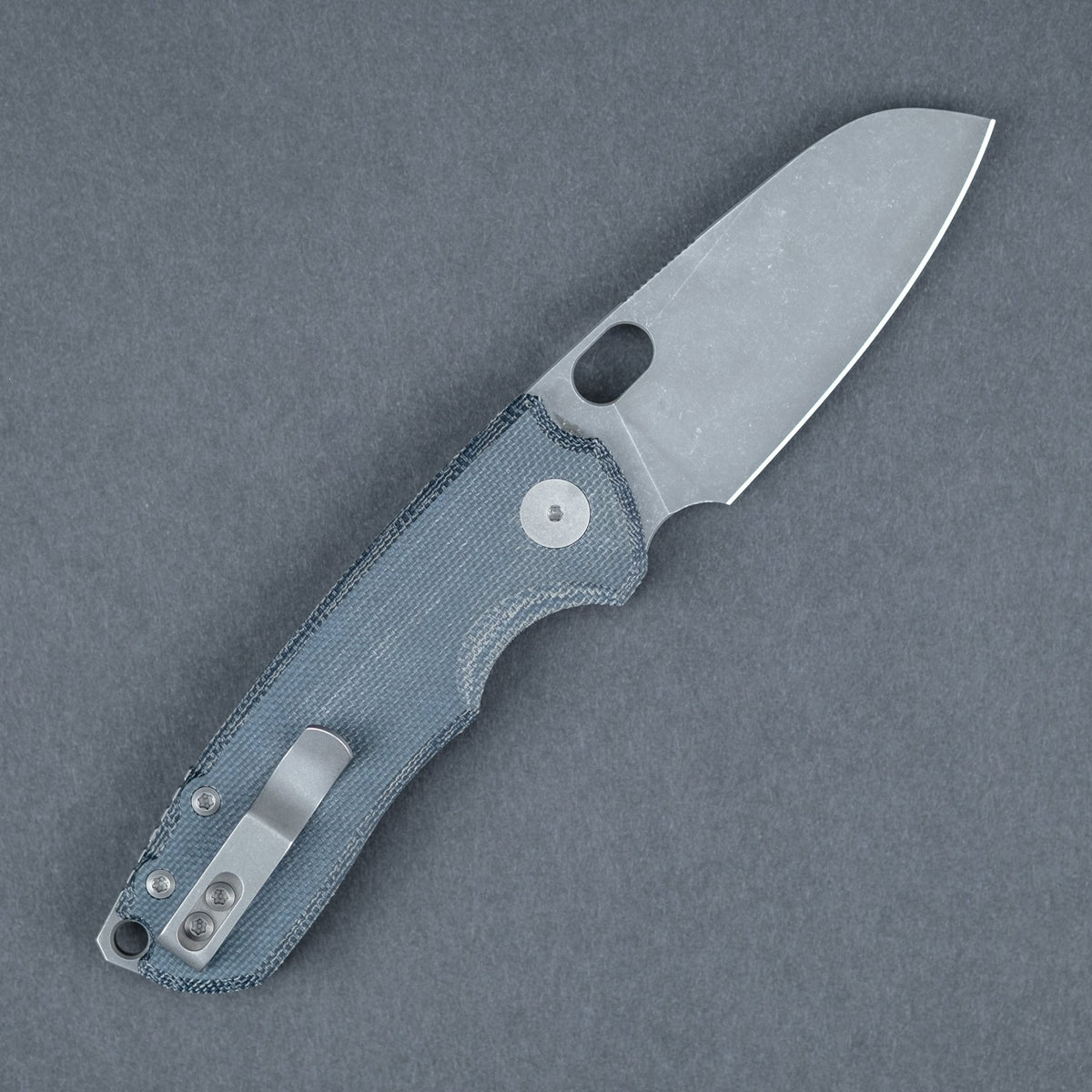 URBAN F5.5 - Blue Denim Micarta w/ Acid - Etched M390 - URBAN EDC®