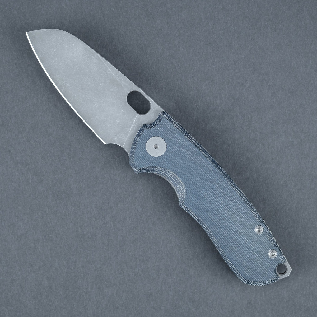 URBAN F5.5 - Blue Denim Micarta w/ Acid - Etched M390 - URBAN EDC®