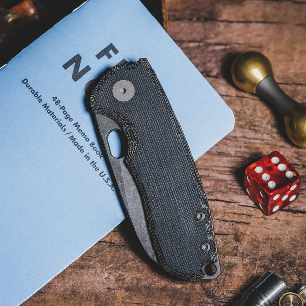 URBAN F5.5 - Blue Denim Micarta w/ Acid - Etched M390 - URBAN EDC®