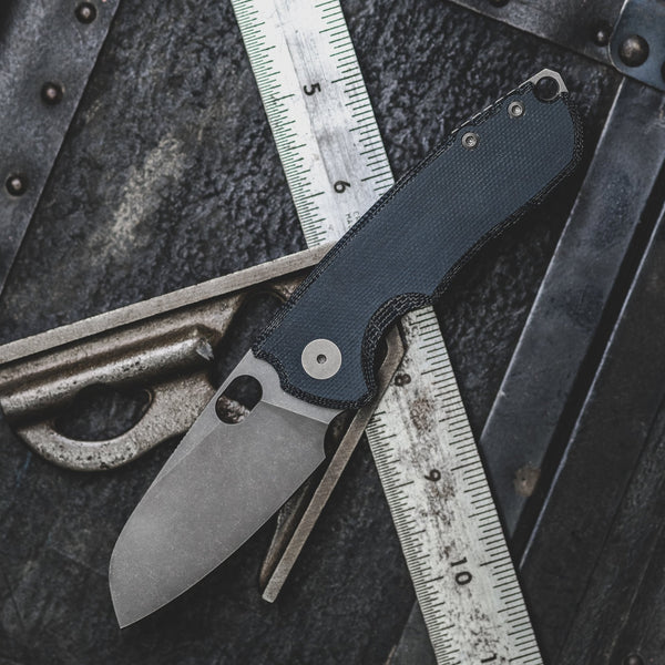 URBAN F5.5 - Blue Denim Micarta w/ Acid - Etched M390 - URBAN EDC®