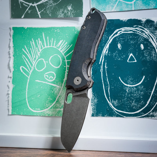 URBAN F5.5 - Blue Denim Micarta w/ Acid - Etched M390 - URBAN EDC®