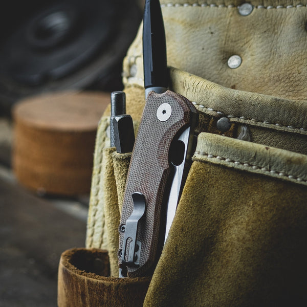 URBAN F5.5 - Brown Micarta & Satin Magnacut - URBAN EDC®