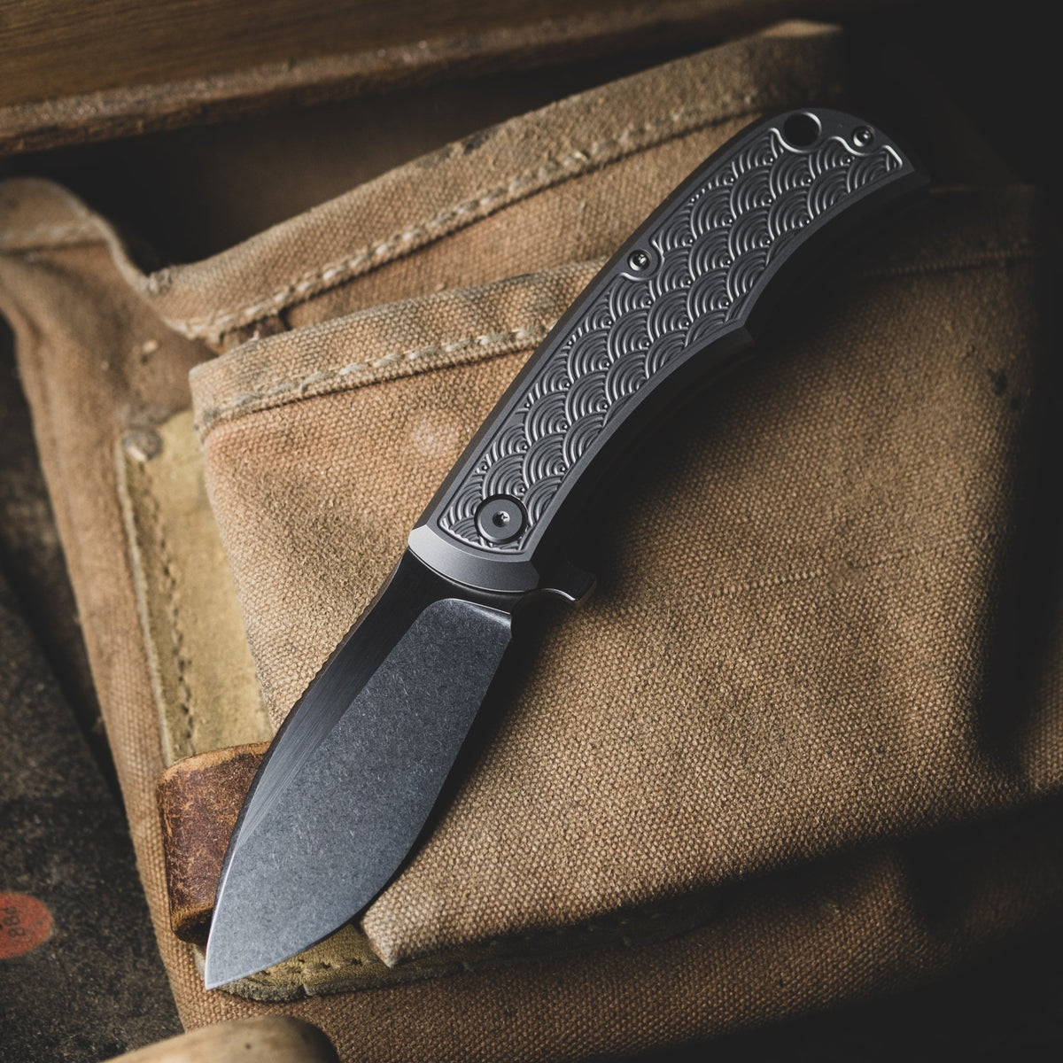 URBAN Nessie - M390 & Titanium w/ Seigaiha Motif - URBAN EDC®