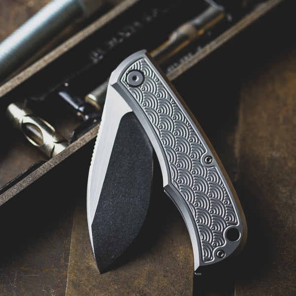 URBAN Nessie - M390 & Titanium w/ Seigaiha Motif - URBAN EDC®